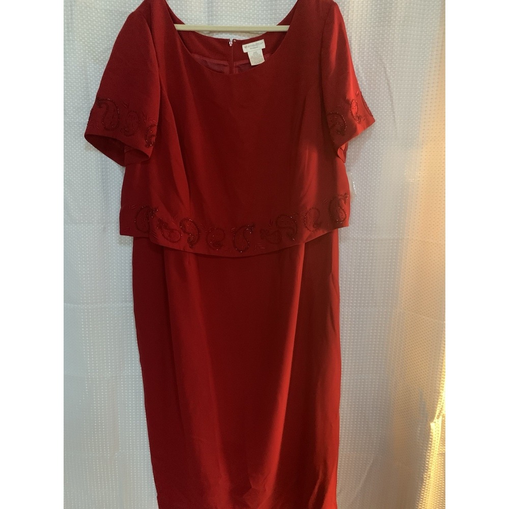 Worthington‎ Woman 24 Bright Red Dress Party Formal Wedding Dance